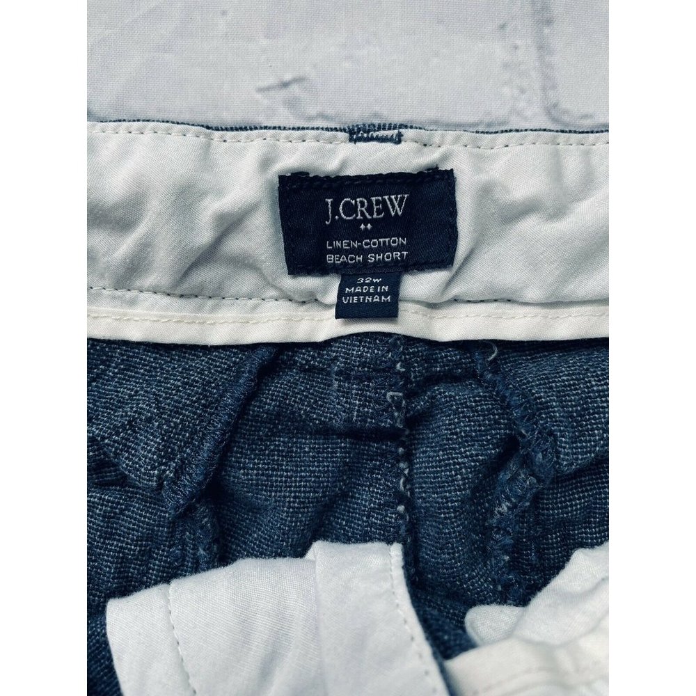 J.Crew Beach Short 32W Linen-Cotton Blue - Picture 3 of 4